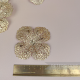 Large 7cm Filigree Shaped Gold Flower - 1 Piece