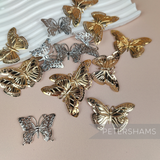 Lot of 15 Gold & Silver Metal Die-Cut Elements - Butterfly Mix