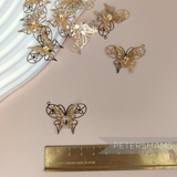 Lot of 10 Gold & Diamante Metal Butterflies