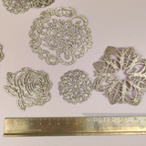 30 Pieces Laser Cut Fabric Motifs - Gold Glitter