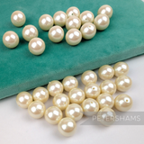 16mm Deep Ivory Vintage Acrylic 2 Hole Round Faux Pearls - 36 Pieces