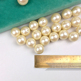 16mm Deep Ivory Vintage Acrylic 2 Hole Round Faux Pearls - 36 Pieces