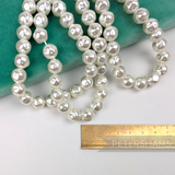 12mm Vintage 'Baroque' Textured Acrylic 2 Hole Faux Pearls - 72 Pieces