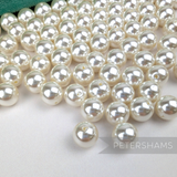 10mm White Vintage Acrylic 2 Hole Round Faux Pearls - 144 Pieces