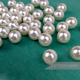 10mm White Vintage Acrylic 2 Hole Round Faux Pearls - 144 Pieces