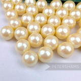 12mm Warm Ivory Vintage Acrylic No-Hole Round Faux Pearls - 72 Pieces