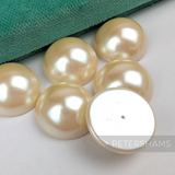 24mm Champagne Vintage Acrylic Flat Back Faux Pearls - 12 Pieces