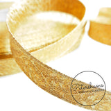 0.5% Real Gold Thread Lace Ribbon - 13mm Oak Leaf