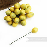 'Eddie' Vintage Japanese 1950/60s Mini Wired Lemon Stems - 24 stems