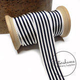 25mm No.5 Simple Striped Millinery Petersham Hat Ribbon - 1m