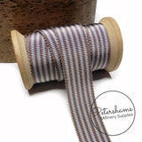 25mm No.5 Simple Striped Millinery Petersham Hat Ribbon - 1m