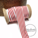 25mm No.5 Simple Striped Millinery Petersham Hat Ribbon - 1m