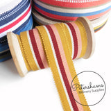 25mm No.5 Traditional Stripe Millinery Petersham Hat Ribbon - 1m