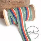 25mm No.5 Traditional Stripe Millinery Petersham Hat Ribbon - 1m