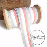 25mm No.5 Traditional Stripe Millinery Petersham Hat Ribbon - 1m