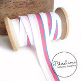 25mm No.5 Traditional Stripe Millinery Petersham Hat Ribbon - 1m