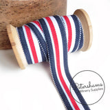 25mm No.5 Traditional Stripe Millinery Petersham Hat Ribbon - 1m