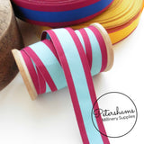 Vintage 25mm Wide Striped Grosgrain Ribbon - 1m