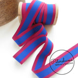 Vintage 25mm Wide Striped Grosgrain Ribbon - 1m