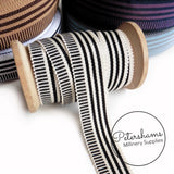 25mm No.5 Irregular Stripe Millinery Petersham Hat Ribbon - 1m