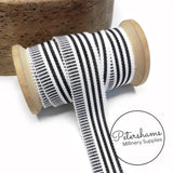 25mm No.5 Irregular Stripe Millinery Petersham Hat Ribbon - 1m