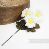 'Terri' Vintage Daisy Wired Flower Millinery Mount