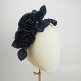 'Kathleen' Silk Triple Blossom Millinery Flower Hat Mount