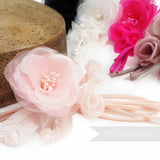 'Cynthia' Silk and Organza Flower Blossom Millinery Hat Mount