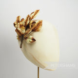 'Georgina' Vintage Satin Silk Wired Leaf Millinery Hat Mount