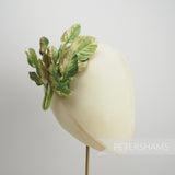 'Georgina' Vintage Satin Silk Wired Leaf Millinery Hat Mount