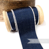 45mm Looped Linen Edge Millinery Petersham Hat Ribbon - 1m