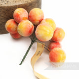 'Leonard' Small Vintage German Wired Peaches - 18 stems