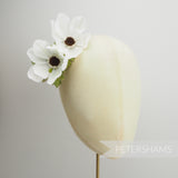 'Molly' Vintage 1940's-50's German Anemone Silk Flower Millinery Hat Mount