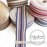 54mm Cotton Striped Millinery Petersham Hat Ribbon - 1m