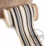 54mm Cotton Striped Millinery Petersham Hat Ribbon - 1m