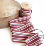 54mm Cotton Striped Millinery Petersham Hat Ribbon - 1m