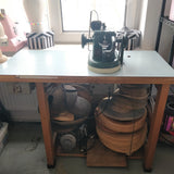 Strobel & Sohne KL72 Vintage Industrial Fur & Leather Sewing Machine + Table + Tons of Spares!