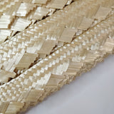 Vintage Diamond Edge Plaited Wheatstraw Braid - 33mm Wide