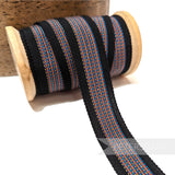 25mm No.5 Multicolour Threaded Stripe Millinery Petersham Hat Ribbon - 1m