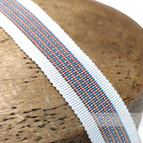 25mm No.5 Multicolour Threaded Stripe Millinery Petersham Hat Ribbon - 1m