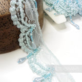 Pearl and Bead Adorned Scallop Lace Trim - 1m