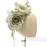 'Annalise' Large Silk Double Rose Millinery Flower Hat Mount