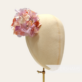 'Brigitta' Silk Velvet & Organza Hydrangea Millinery Flower Mount