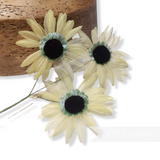 'Himari' Vintage 1950/60s Wired Japanese Daisy Flowers - 3 stems