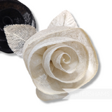 'Niaomi' Cotton 8cm Woven Rose Swirl Hat Flower