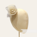 'Niaomi' Cotton 8cm Woven Rose Swirl Hat Flower