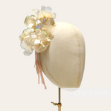 'Phoebe' Silk & Organza Hydrangea Millinery Flower Mount