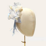 'Phoebe' Silk & Organza Hydrangea Millinery Flower Mount