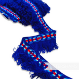 Vintage 1960/70s Royal Blue 45mm Woven Acrylic Yarn Fringe Trim - 1m