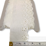 Vintage 50mm Cotton 1990s Broderie Anglais Lace with Flower Pattern - 1m